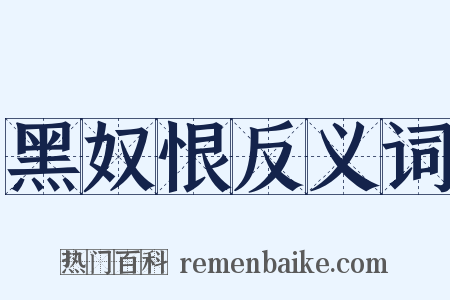 黑奴恨反义词是什么意思的图片